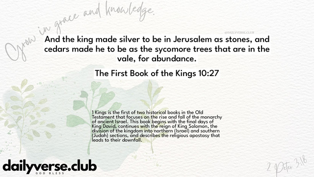 Bible Verse Wallpaper 10:27 from The First Book of the Kings