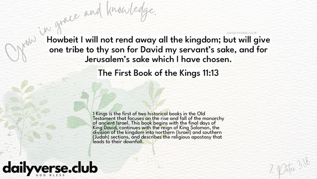 Bible Verse Wallpaper 11:13 from The First Book of the Kings