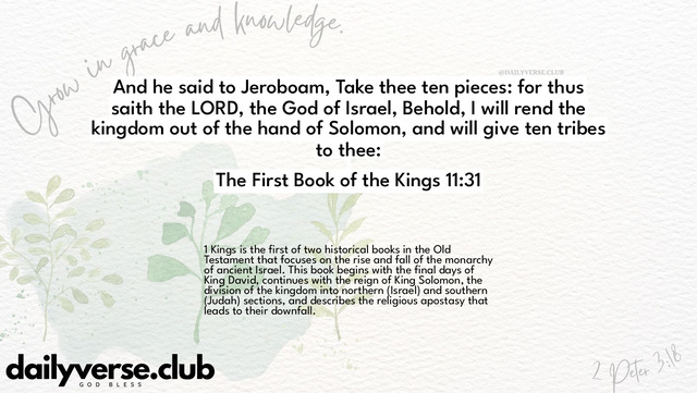 Bible Verse Wallpaper 11:31 from The First Book of the Kings