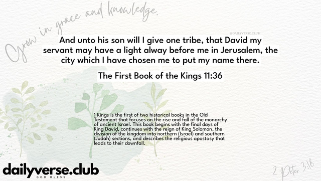 Bible Verse Wallpaper 11:36 from The First Book of the Kings