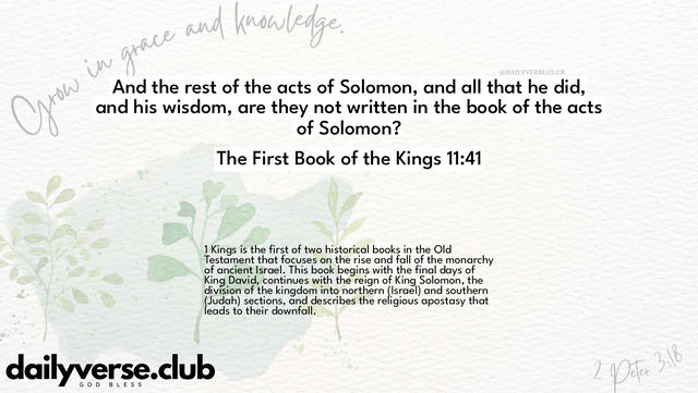 Bible Verse Wallpaper 11:41 from The First Book of the Kings