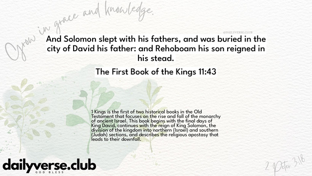 Bible Verse Wallpaper 11:43 from The First Book of the Kings