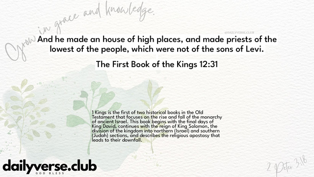 Bible Verse Wallpaper 12:31 from The First Book of the Kings