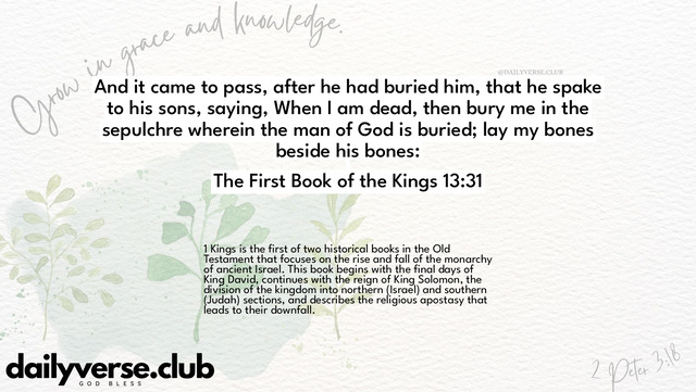 Bible Verse Wallpaper 13:31 from The First Book of the Kings