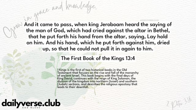 Bible Verse Wallpaper 13:4 from The First Book of the Kings