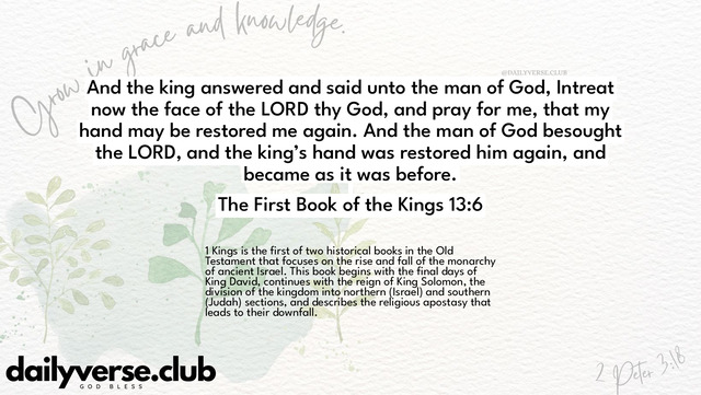 Bible Verse Wallpaper 13:6 from The First Book of the Kings