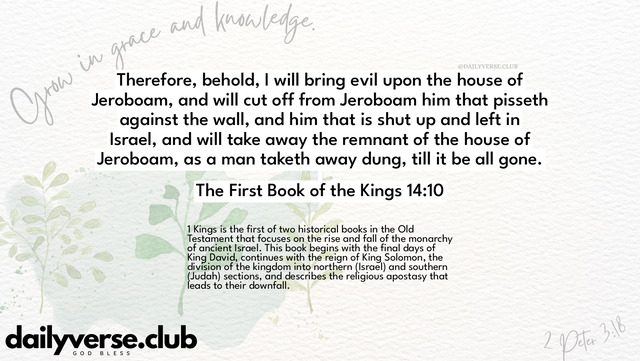 Bible Verse Wallpaper 14:10 from The First Book of the Kings