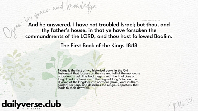 Bible Verse Wallpaper 18:18 from The First Book of the Kings