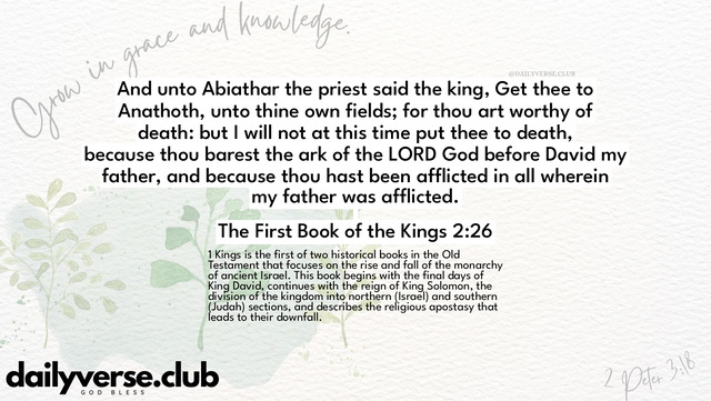 Bible Verse Wallpaper 2:26 from The First Book of the Kings