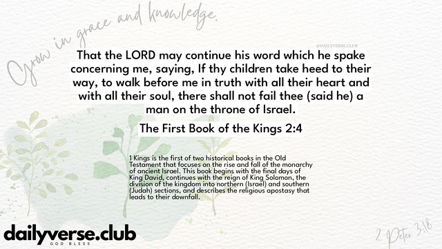 Bible Verse Wallpaper 2:4 from The First Book of the Kings