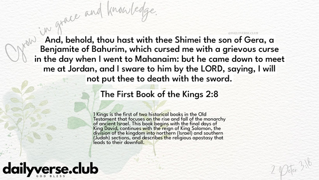 Bible Verse Wallpaper 2:8 from The First Book of the Kings