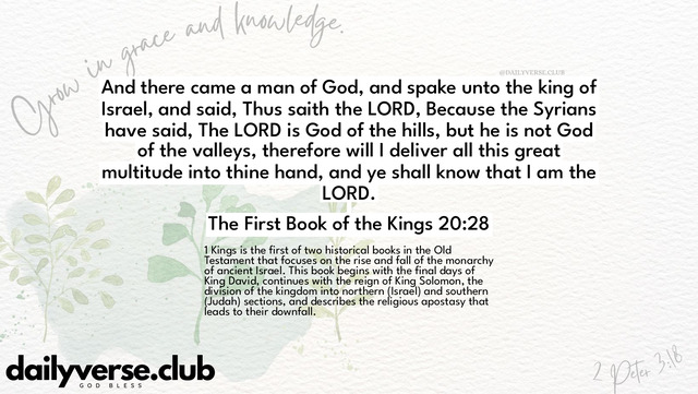 Bible Verse Wallpaper 20:28 from The First Book of the Kings