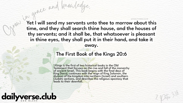 Bible Verse Wallpaper 20:6 from The First Book of the Kings