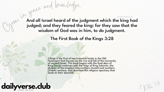 Bible Verse Wallpaper 3:28 from The First Book of the Kings