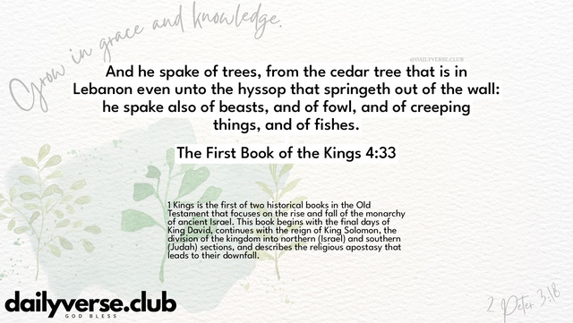 Bible Verse Wallpaper 4:33 from The First Book of the Kings