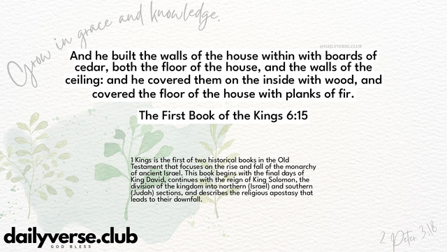 Bible Verse Wallpaper 6:15 from The First Book of the Kings