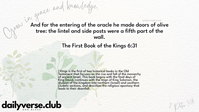 Bible Verse Wallpaper 6:31 from The First Book of the Kings