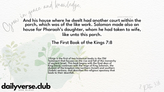 Bible Verse Wallpaper 7:8 from The First Book of the Kings