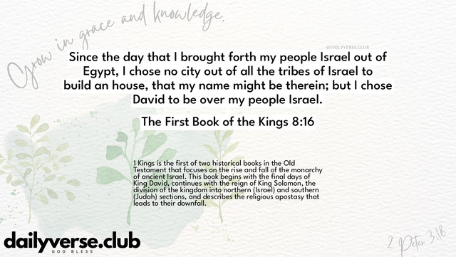 Bible Verse Wallpaper 8:16 from The First Book of the Kings