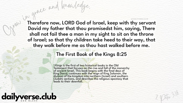 Bible Verse Wallpaper 8:25 from The First Book of the Kings