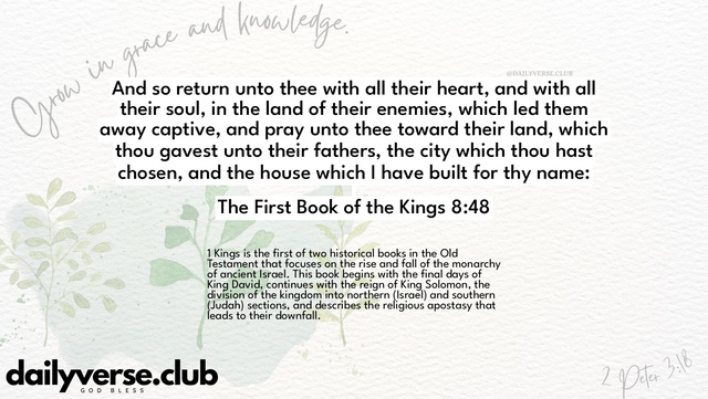 Bible Verse Wallpaper 8:48 from The First Book of the Kings