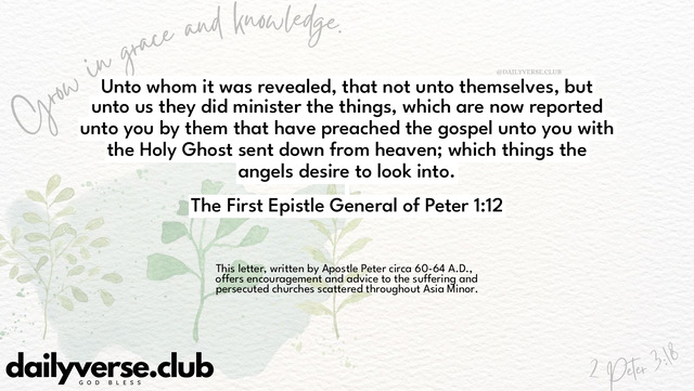 Bible Verse Wallpaper 1:12 from The First Epistle General of Peter