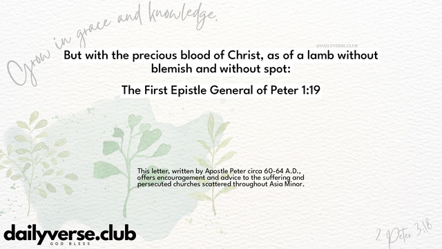 Bible Verse Wallpaper 1:19 from The First Epistle General of Peter