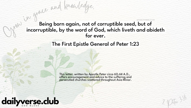 Bible Verse Wallpaper 1:23 from The First Epistle General of Peter