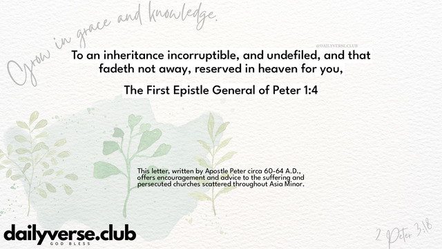 Bible Verse Wallpaper 1:4 from The First Epistle General of Peter
