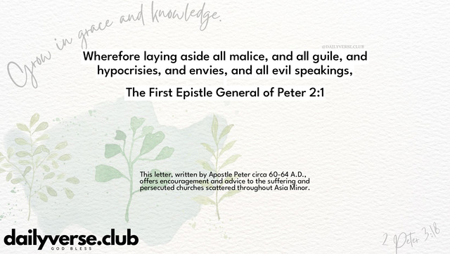 Bible Verse Wallpaper 2:1 from The First Epistle General of Peter