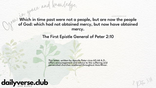 Bible Verse Wallpaper 2:10 from The First Epistle General of Peter