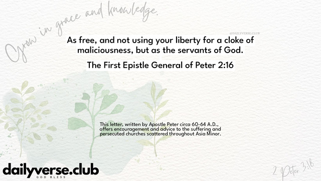 Bible Verse Wallpaper 2:16 from The First Epistle General of Peter