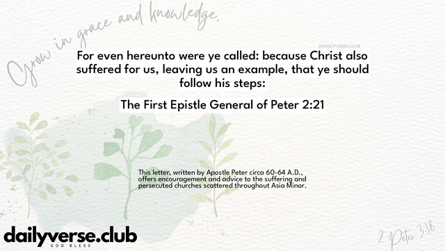 Bible Verse Wallpaper 2:21 from The First Epistle General of Peter