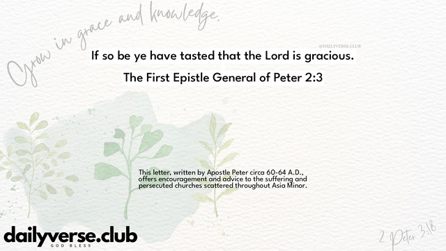Bible Verse Wallpaper 2:3 from The First Epistle General of Peter