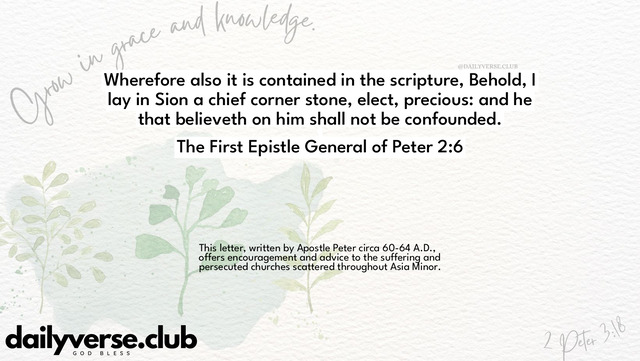 Bible Verse Wallpaper 2:6 from The First Epistle General of Peter