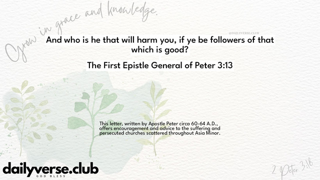Bible Verse Wallpaper 3:13 from The First Epistle General of Peter