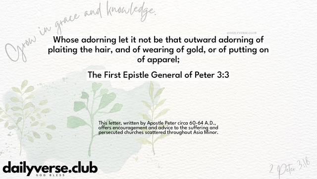 Bible Verse Wallpaper 3:3 from The First Epistle General of Peter