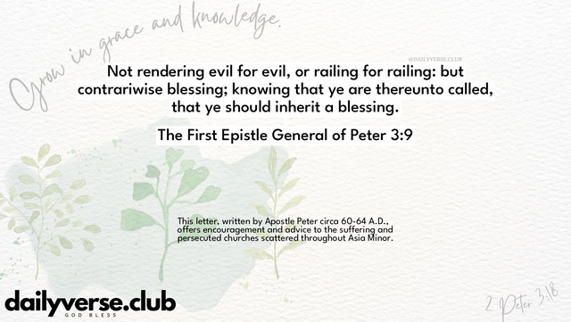 Bible Verse Wallpaper 3:9 from The First Epistle General of Peter