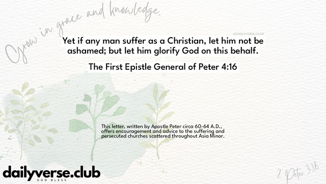 Bible Verse Wallpaper 4:16 from The First Epistle General of Peter