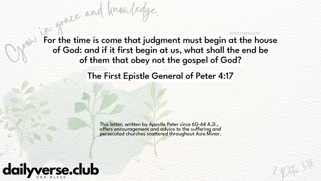 Bible Verse Wallpaper 4:17 from The First Epistle General of Peter