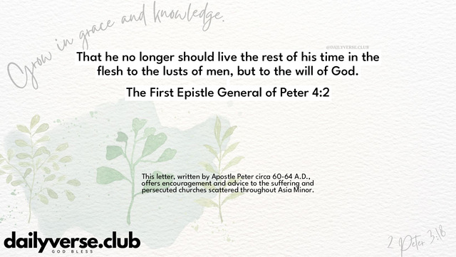 Bible Verse Wallpaper 4:2 from The First Epistle General of Peter