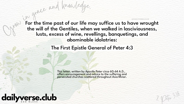 Bible Verse Wallpaper 4:3 from The First Epistle General of Peter