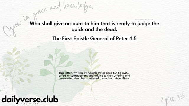 Bible Verse Wallpaper 4:5 from The First Epistle General of Peter