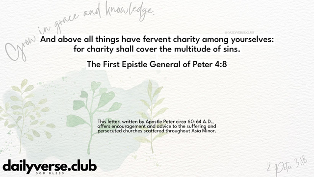 Bible Verse Wallpaper 4:8 from The First Epistle General of Peter