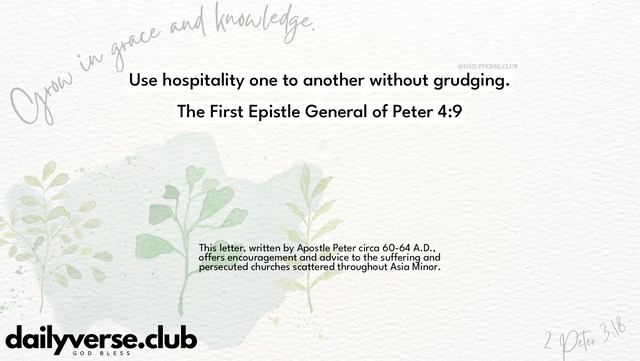 Bible Verse Wallpaper 4:9 from The First Epistle General of Peter