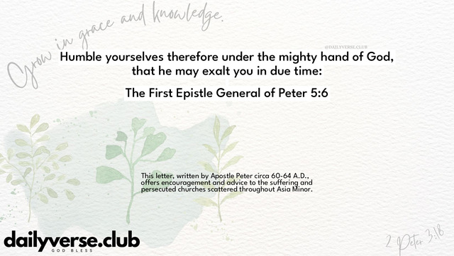 Bible Verse Wallpaper 5:6 from The First Epistle General of Peter