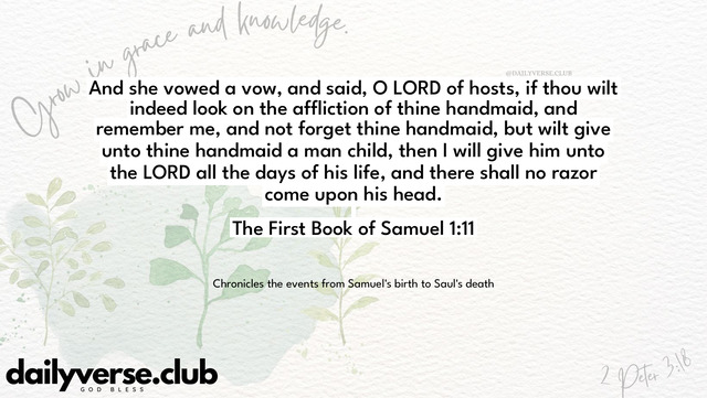 Bible Verse Wallpaper 1:11 from The First Book of Samuel