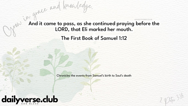 Bible Verse Wallpaper 1:12 from The First Book of Samuel