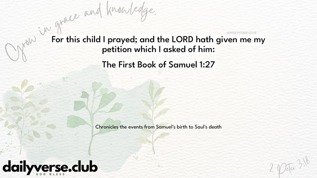 Bible Verse Wallpaper 1:27 from The First Book of Samuel