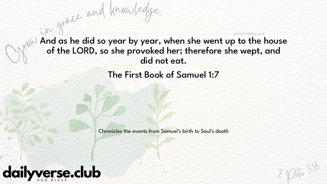 Bible Verse Wallpaper 1:7 from The First Book of Samuel